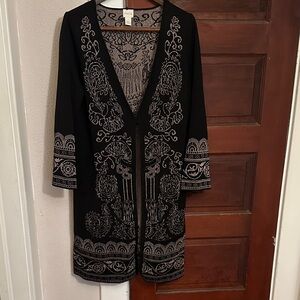 Black and gold Chicos topper cardigan size 2 or large